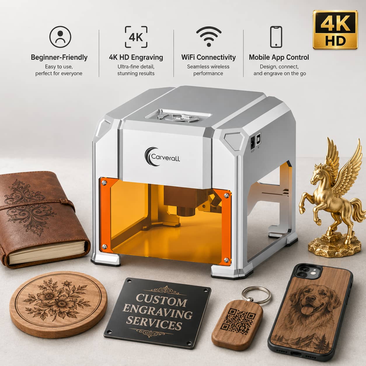 Fiber Laser Cutting Machine - Carverall Laser Engraver Machine, K4 3W,