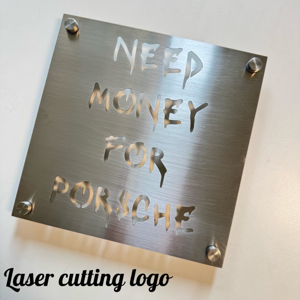 Modern Stainless Steel Signboa - Industrial Laser Power ulasan dan harga