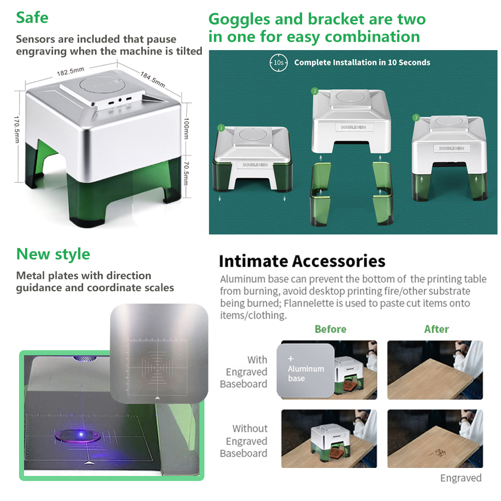 3W Mini Laser Engraver Portabl - Industrial Handheld Laser Engraver ulasan dan harga