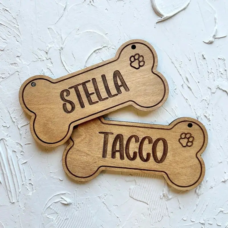 5PCS Custom Wooden Dog Tag - P - Industrial Laser Power ulasan dan harga