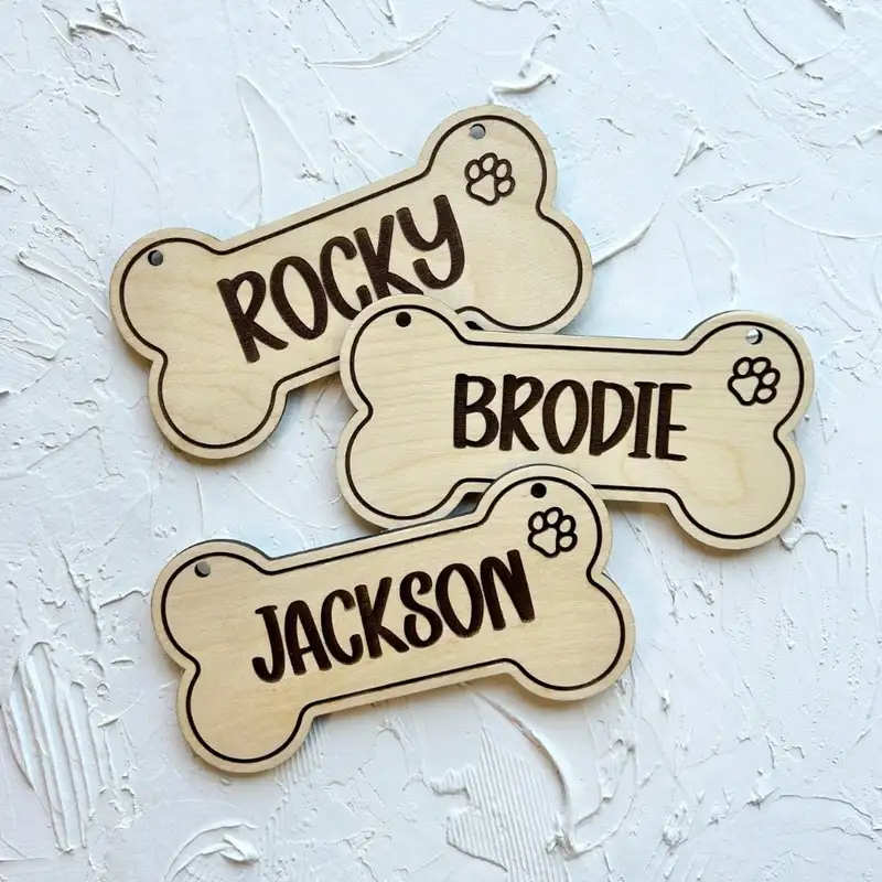 5PCS Custom Wooden Dog Tag - P - Industrial Laser Power ulasan dan harga