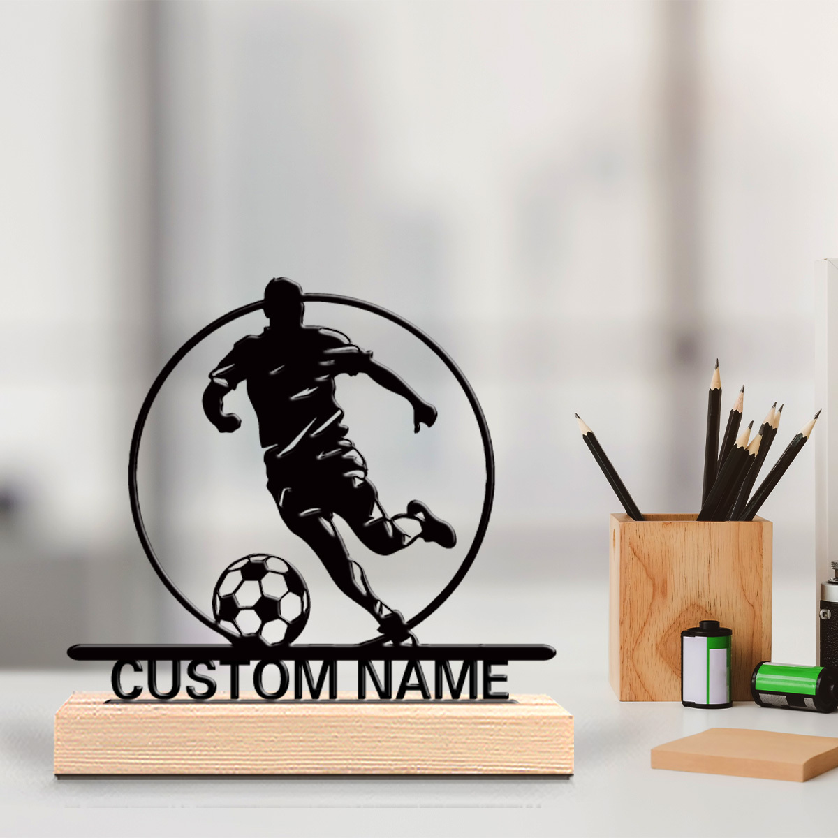 Custom Soccer Player Metal Sta - Desktop Laser Engraver ulasan dan harga