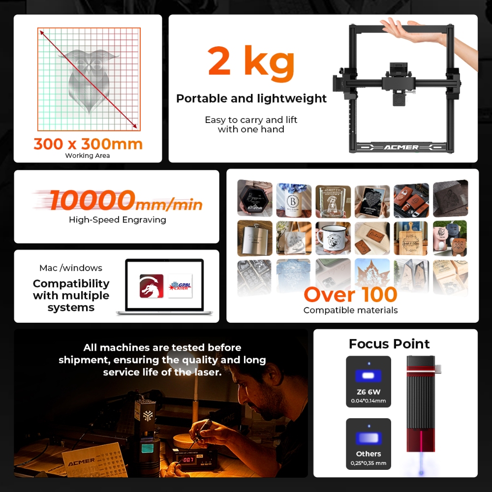 ELIDOR Z6 6W Laser Engraver an - Industrial Handheld Laser Engraver ulasan dan harga