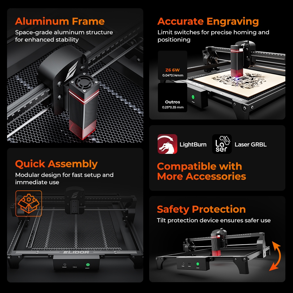 ELIDOR Z6 6W Laser Engraver an - Industrial Handheld Laser Engraver ulasan dan harga