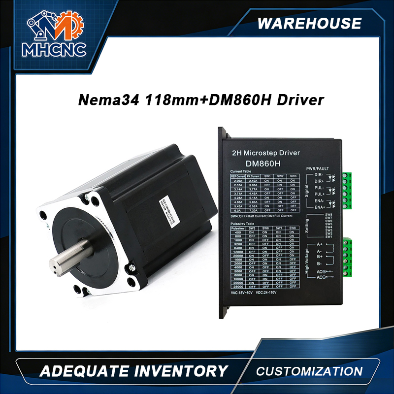MHCNC Nema34 118mm 8.5Nm Open  - Stepper Driver Cnc ulasan dan harga